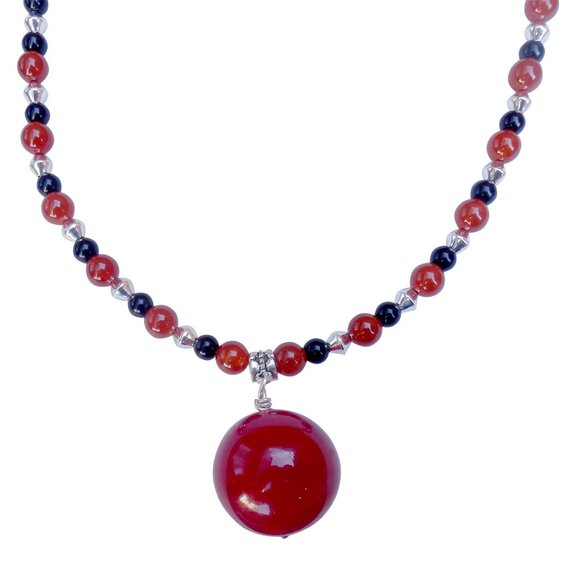 Carnelian Pendant Necklace Set 4268 - Picture 3 of 9